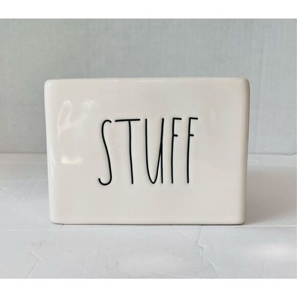 Rae Dunn STUFF Ceramic Stuff Holder   EUC - Picture 1 of 4